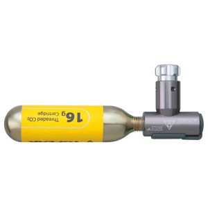 Topeak CO2 Kartuschenpumpe Air Booster, grau, mit 16g Kartusche. Leichte Fahrrad Luftpumpe.