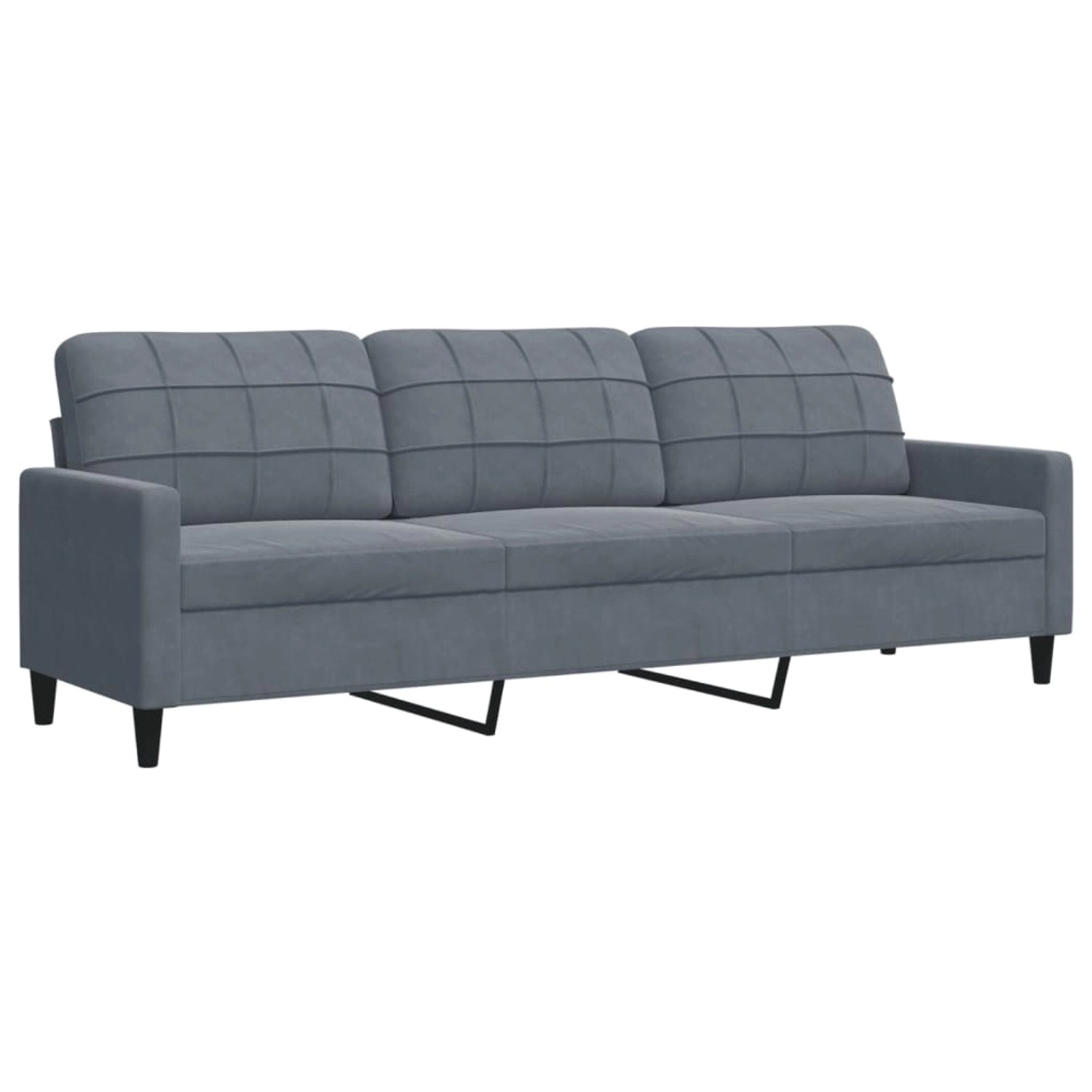 vidaXL Sofa 3-Sitzer-Sofa Dunkelgrau 210 cm Samt günstig online kaufen