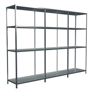 Schulte Steckregal, Grund- und 2 Anbauregale, 180x360x50 cm, verzinkt, mit 12 Böden.