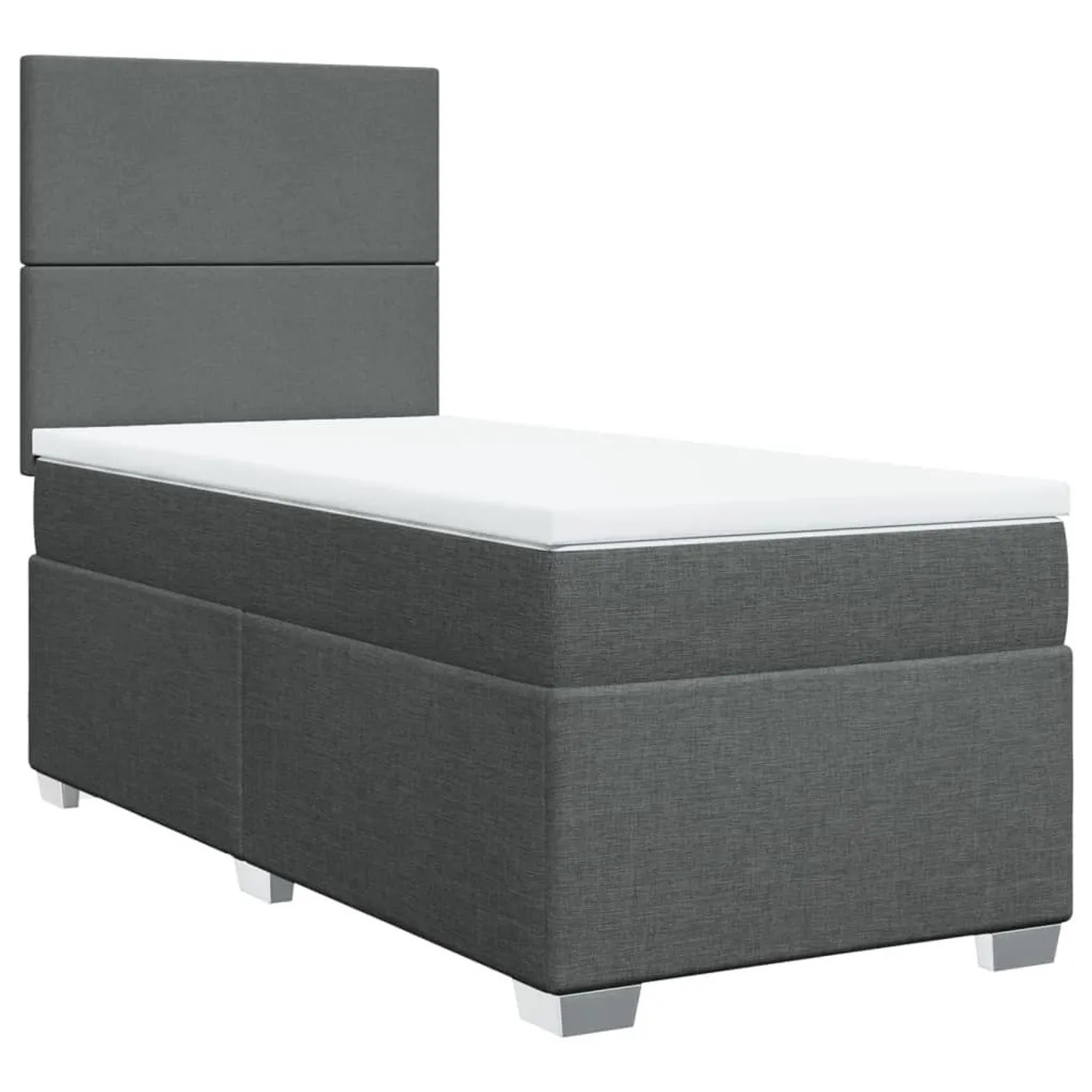 vidaXL Boxspringbett mit Matratze Dunkelgrau 90x200 cm Stoff 3292665 günstig online kaufen