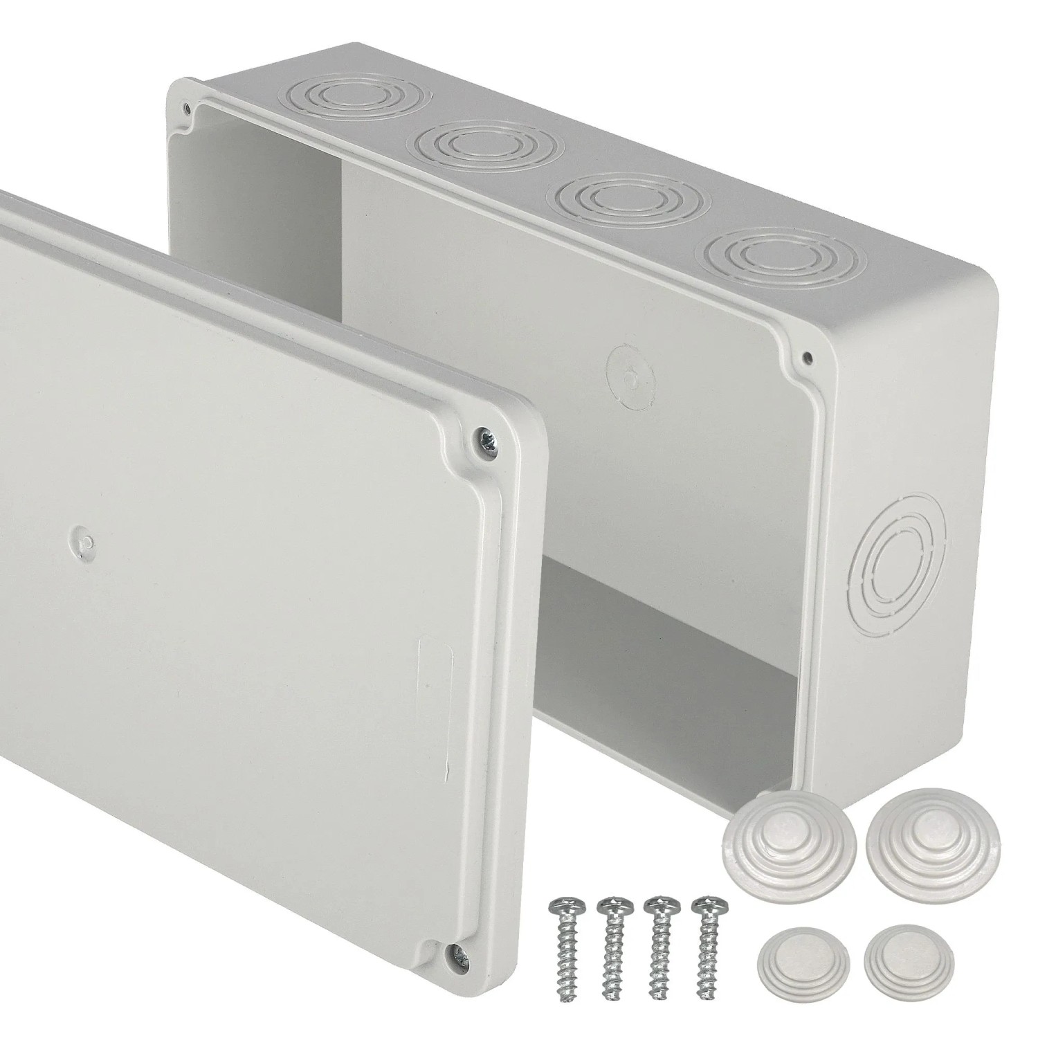EDO Abzweigkasten Aufputz 260 x 150 x 80 mm Grau IP65 ABS