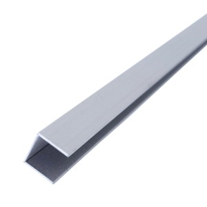 Dalsys Fliesenschiene U-Profil, 2,5m, 10mm, Edelstahl gebürstet, für Fliesenkanten und Übergänge.