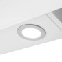 Detailaufnahme: LED-Beleuchtung der weißen Respekta Kopffrei Dunstabzugshaube, 90 cm.