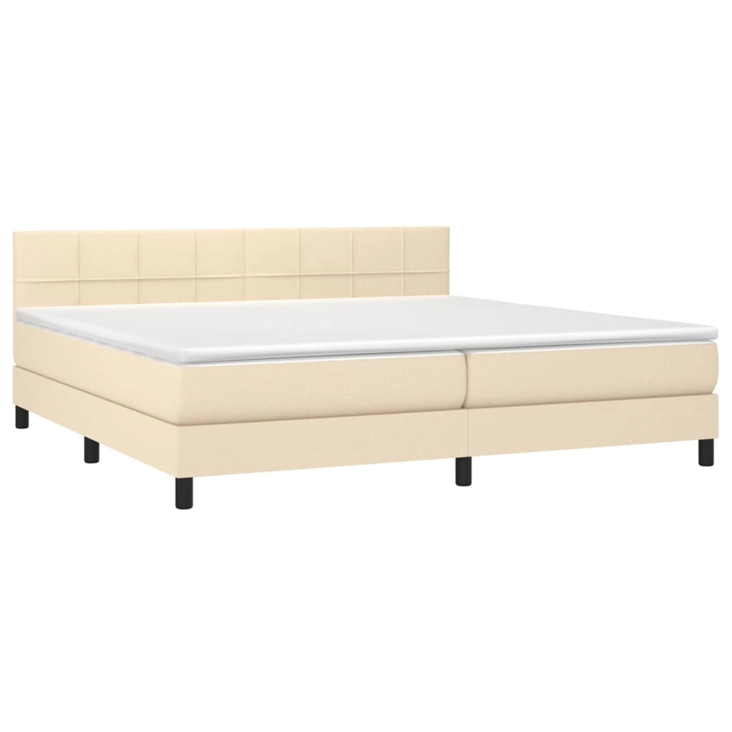 vidaXL Boxspringbett mit Matratze & LED Creme 200x200 cm Stoff 3133186 günstig online kaufen