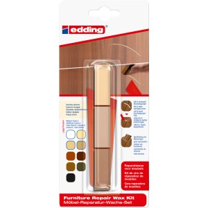 edding Möbel Reparaturwachs 8901 Buche-Ahorn Set zum Ausbessern von Holzmöbeln.