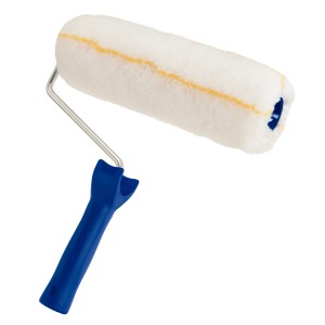 Goldfaden-Walze mit blauem Griff aus dem LUX Anstreich-Set, geeignet für leicht bis stark strukturierte Untergründe.