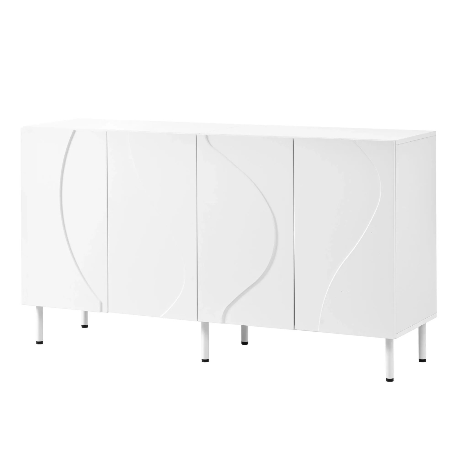Merax Sideboard 3D Türen Grifflos PB MDF Metallfüße