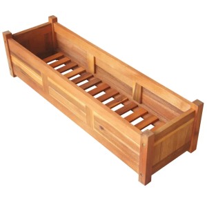 Zwei Akazienholz Garten-Hochbeete (100x30x25 cm) von vidaXL. Ideal für Balkon und Terrasse.