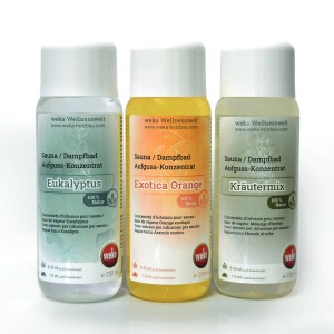 Weka Sparset Aufguss-Konzentrate: Eukalyptus, Orange, Kräutermix für Sauna & Dampfbad.