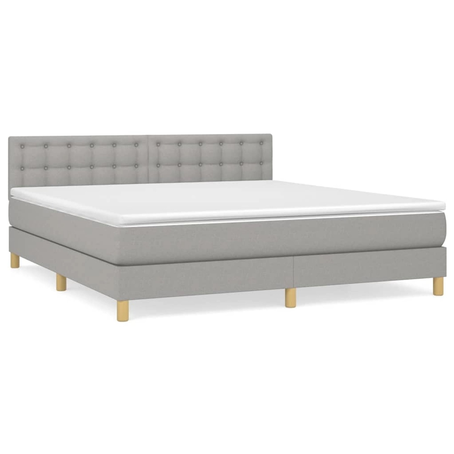 vidaXL Boxspringbett mit Matratze Hellgrau 180x200 cm Stoff 3140953 günstig online kaufen
