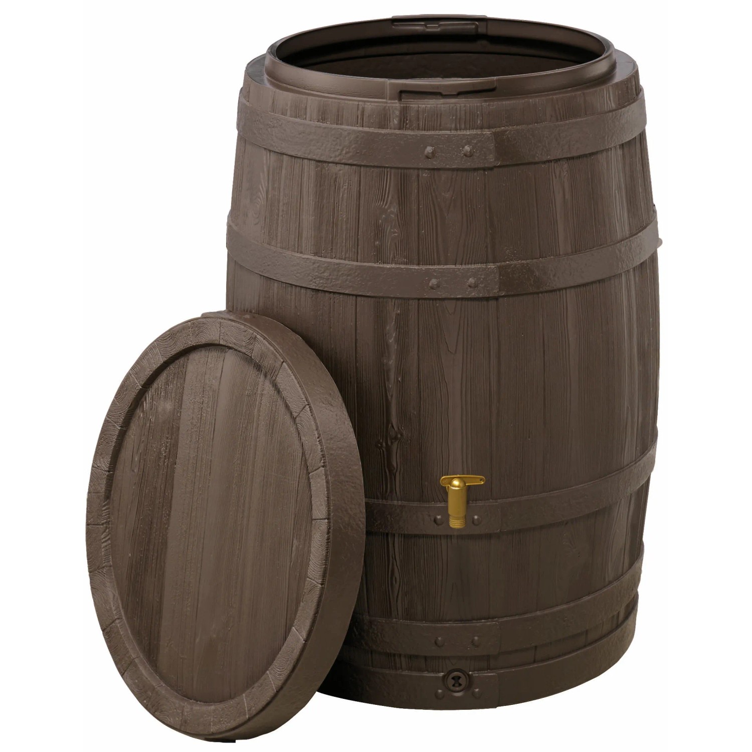 4Rain Regentonne Vino 250 l Dunkelbraun Holzoptik kaufen bei OBI