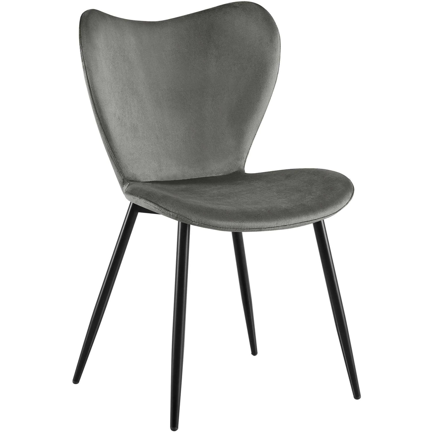 DELUKE Esszimmerstuhl COLON Samt Anthrazit 50x58x80cm Essstühle Esszimmerstühle Küchenstühle Wohnzimmerstühle