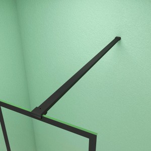 Duschparadies Stabilisierungsstange 140cm Stabilisator Für 6-8mm Glas Walk-in Dusche Glas Seitenwand Schwarz