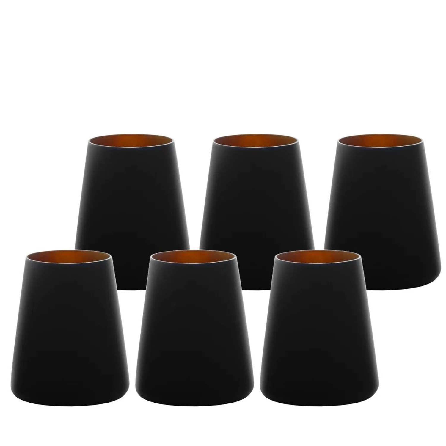 Stölzle Lausitz Power Becher 380 ml 6er Set Schwarz-Bronze