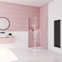 AICA Viertelkreis-Duschkabine 90x90 mit Drehtür, 6mm NANO ESG Glas im modernen Badezimmer.