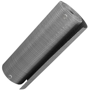 Gerollter, hellgrauer NYVI Balkon Sichtschutz (300x90cm) mit Metallösen für Zaunbau.