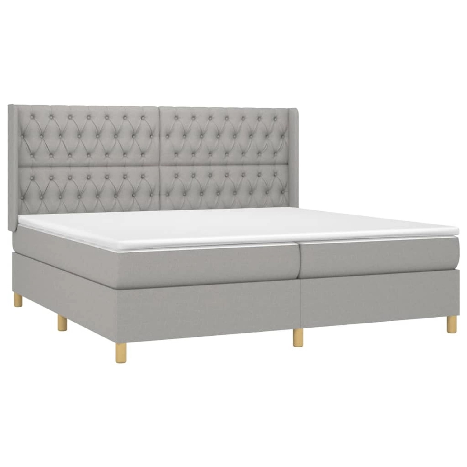 vidaXL Boxspringbett mit Matratze & LED Hellgrau 200x200 cm Stoff 3139141 günstig online kaufen