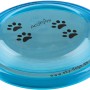 Bissfeste, blaue Trixie Dog Disc (ø 23cm) für Hunde, mit Pfotenabdruck.