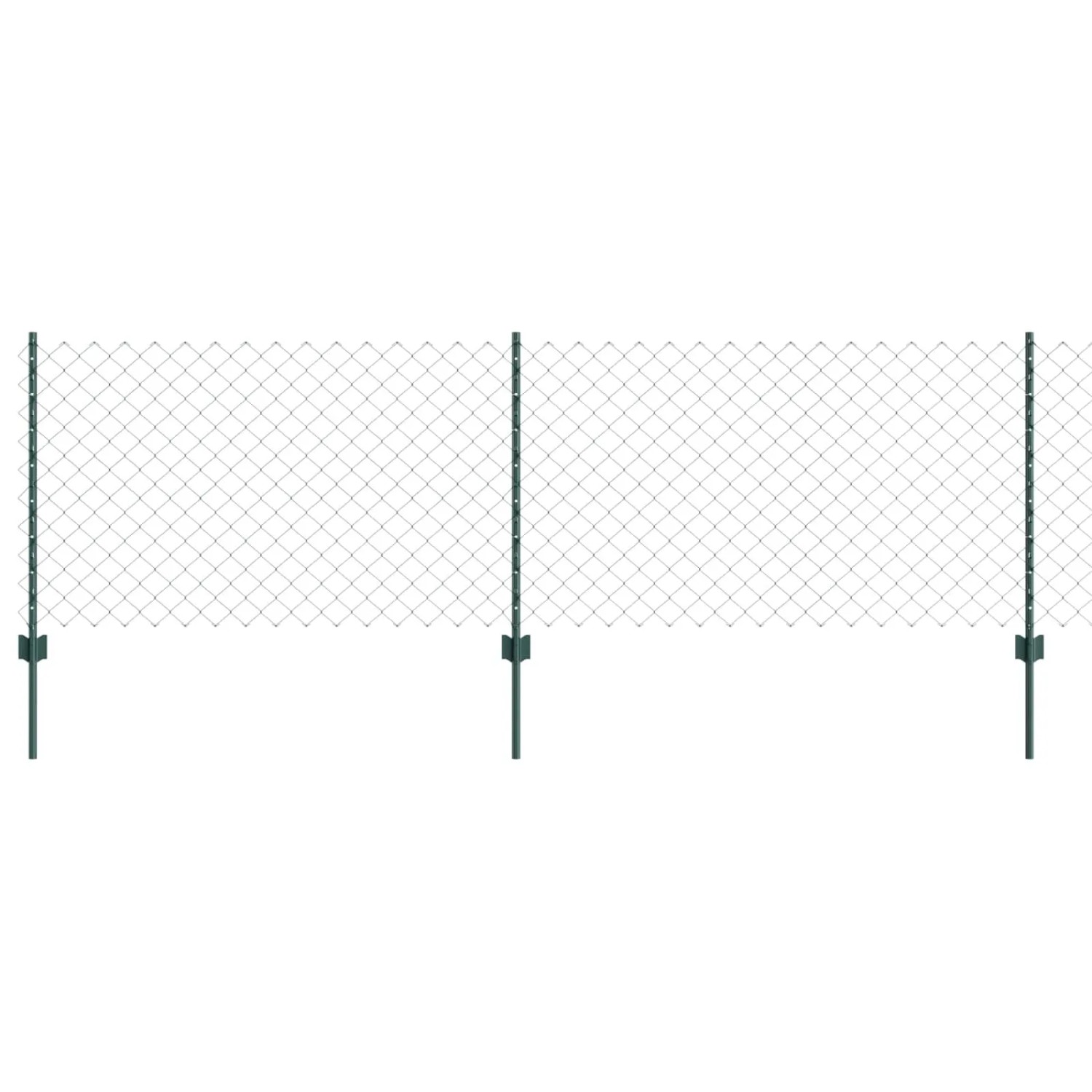 vidaXL Zaun mit Pfosten Grün 0,8 x 10 m Stahl und PVC 3336239 günstig online kaufen