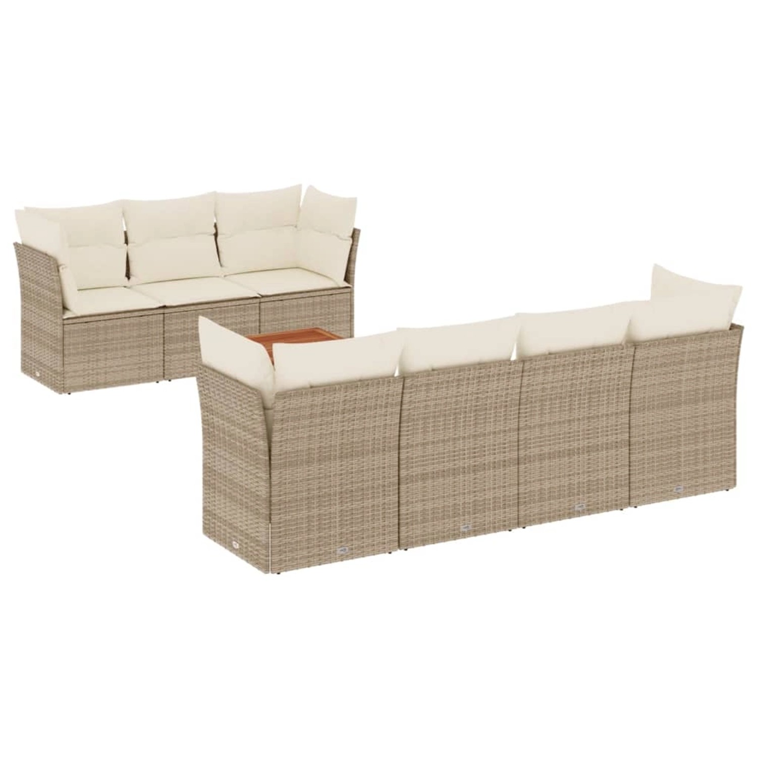 vidaXL 8-Tlg Garten-Sofagarnitur mit Kissen Beige Poly Rattan 3223503 günstig online kaufen