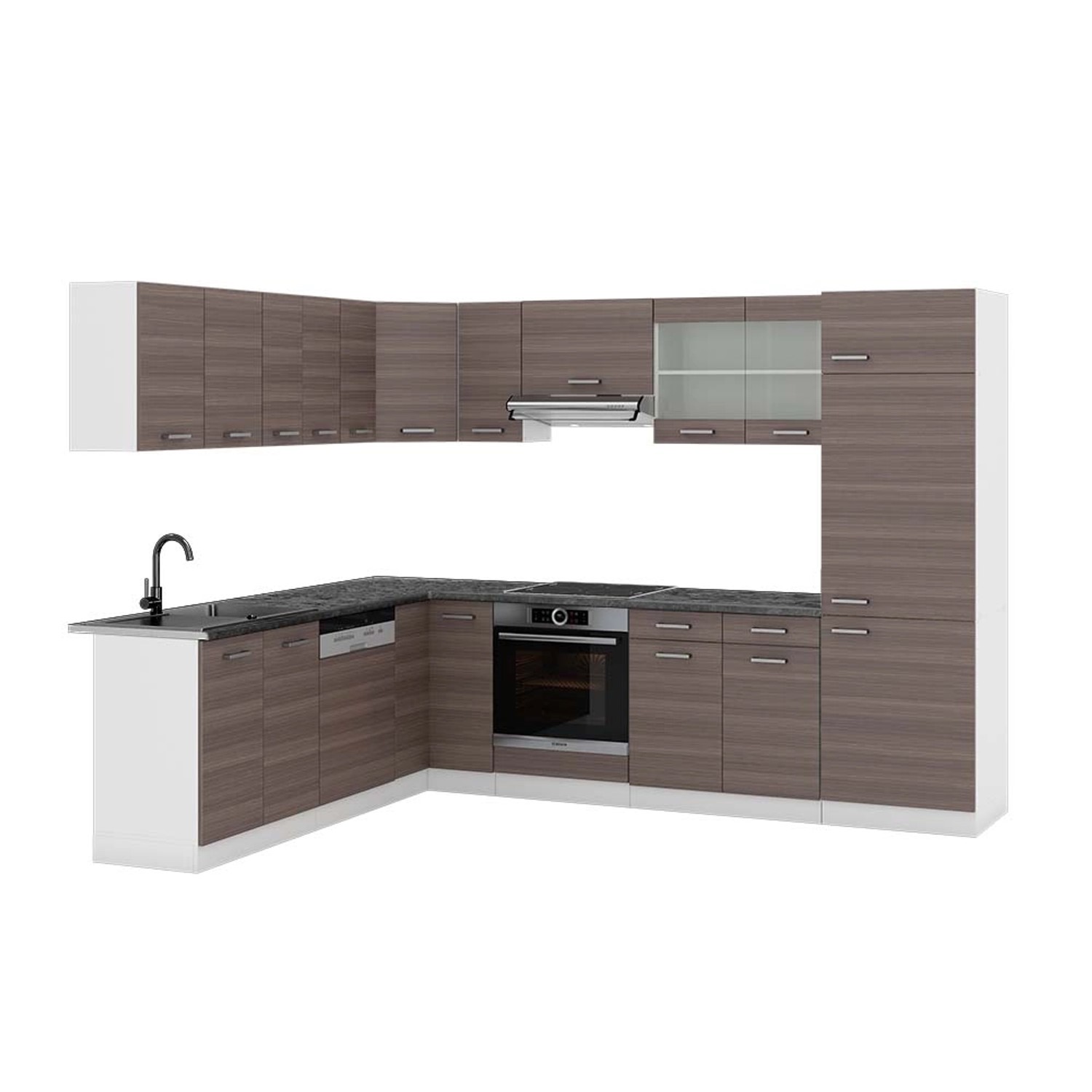 Vicco R-Line Eckküche Edelgrau/Weiß 227 x 287 cm AP Anthrazit günstig online kaufen