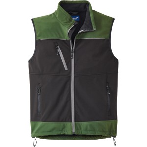 Scheibler Softshellweste Active in Schwarz-Oliv, winddicht und atmungsaktiv. Arbeitskleidung für optimalen Komfort.