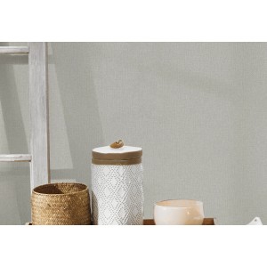 Beige A.S. Création Vliestapete in Textiloptik mit leichter Struktur für Wohnräume.