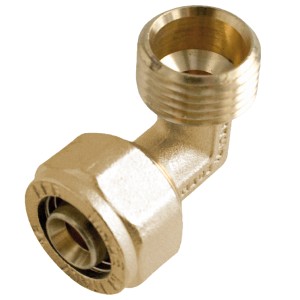 Kirchhoff Winkel 90° Klemmfitting aus Messing, 26 mm x 33,3 mm (1 AG) für MSVR Blank.