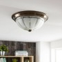 Dimmbare LED Deckenleuchte Henja in Bronze/Glas, Retro Vintage Design für Wohnzimmer.