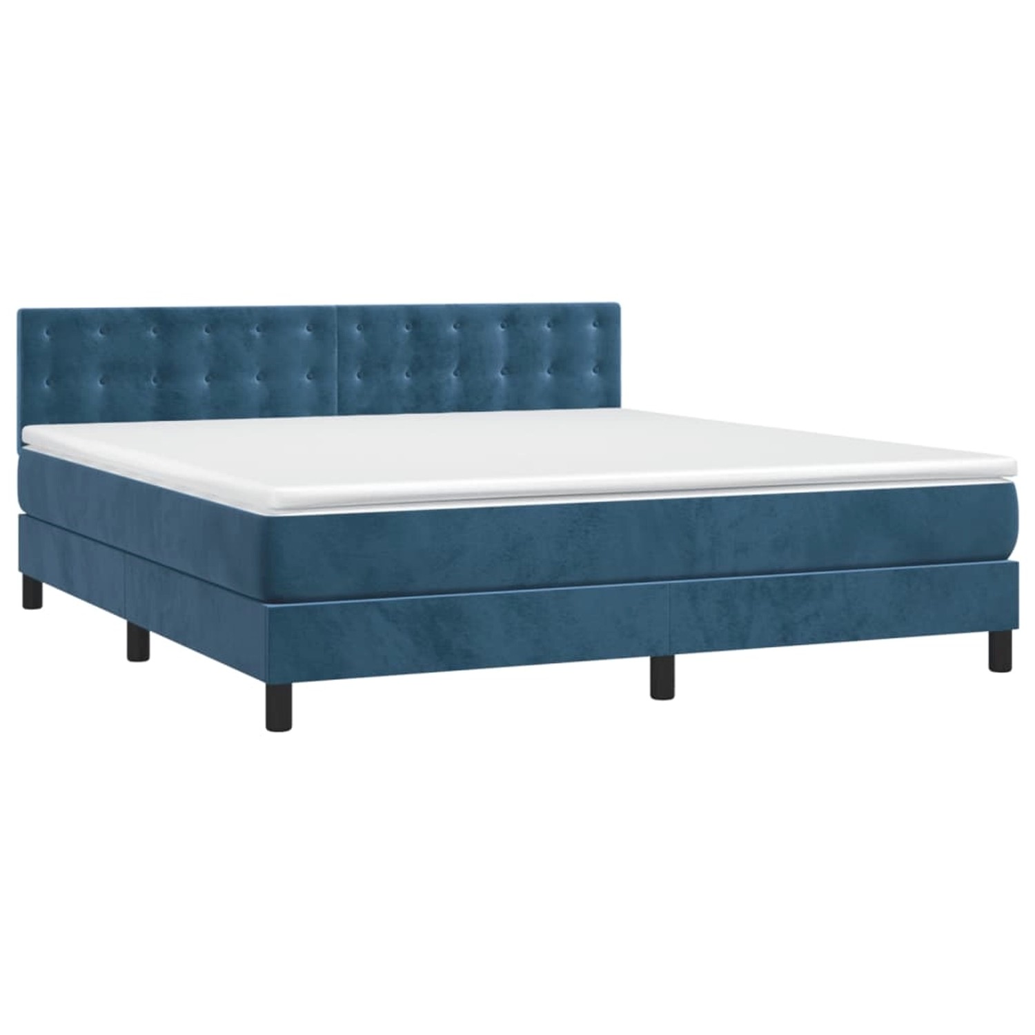 vidaXL Boxspringbett mit Matratze & LED Dunkelblau 160x200 cm Samt 3134655 günstig online kaufen