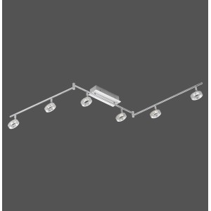 Moderne 6-flammige LED-Spotserie Sileda in Aluminium matt für flexible Beleuchtung.