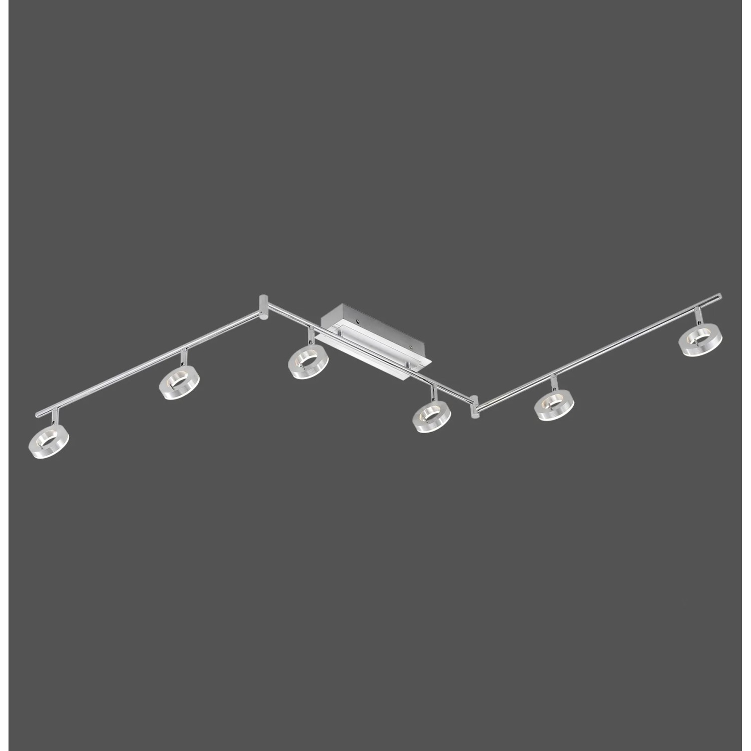 Moderne 6-flammige LED-Spotserie Sileda in Aluminium matt für flexible Beleuchtung.