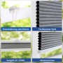 Detailansicht: Dunkelgraues Sekey Wabenplissee, Montage ohne Bohren, flexible Höhenverstellung.