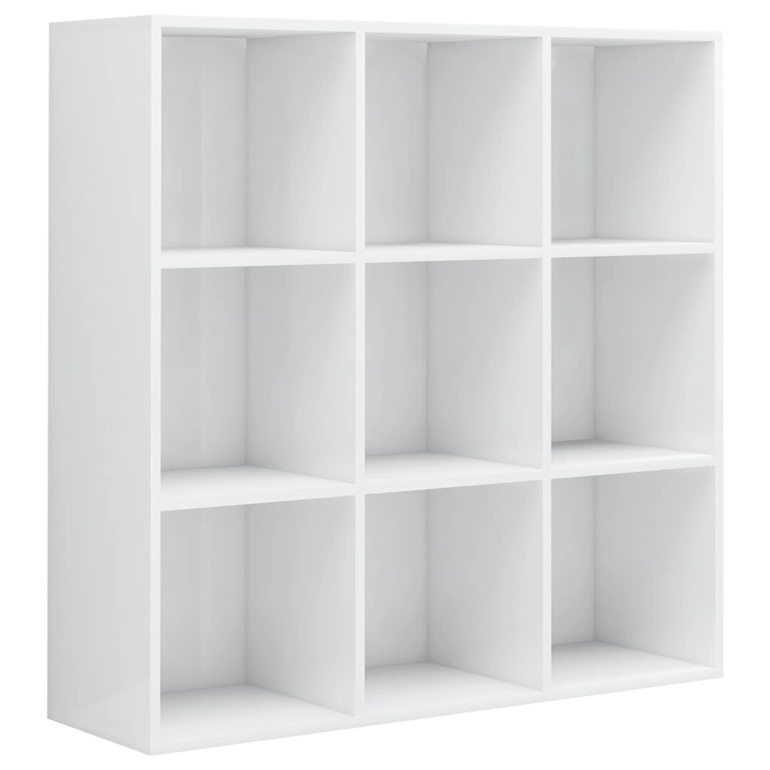 VidaXL Bücherregal Hochglanz-Weiß 98x30x98 cm Holzwerkstoff