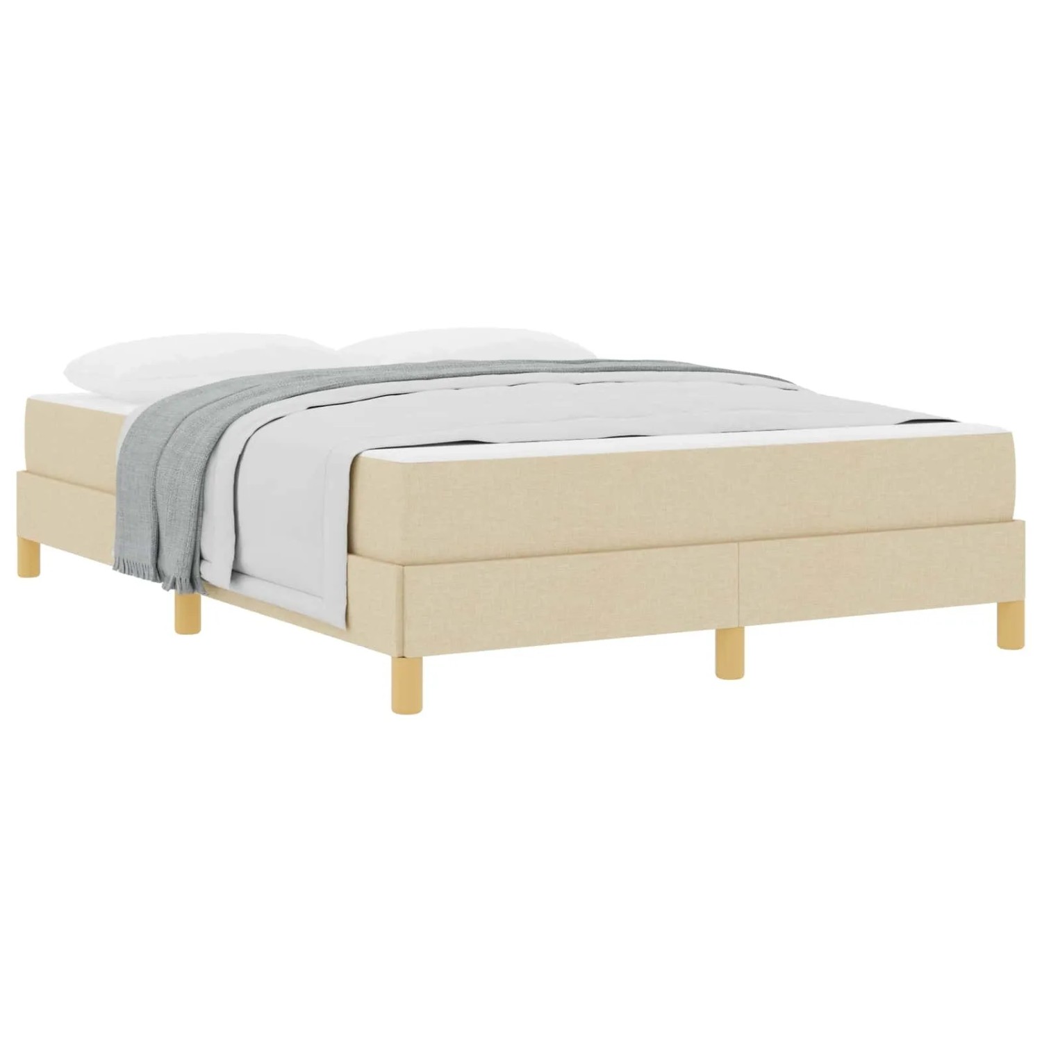 vidaXL Boxspringbett mit Matratze Creme 140 x 190 cm Stoff 3398568