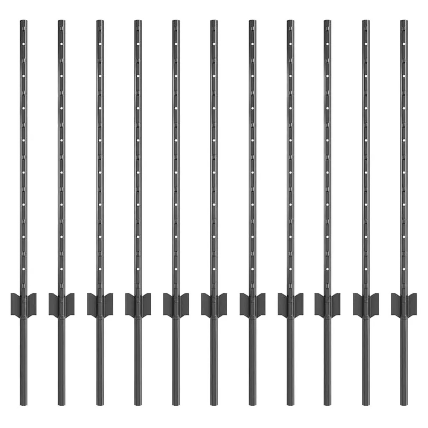 vidaXL Zaunpfosten 11 Stk Grau 80 cm Stahl 42006279 günstig online kaufen