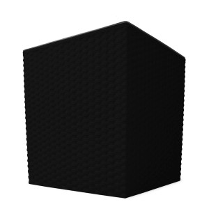 Anthrazitfarbener Ondis24 Pflanzkübel Rato Low (64L) in Rattan-Optik.