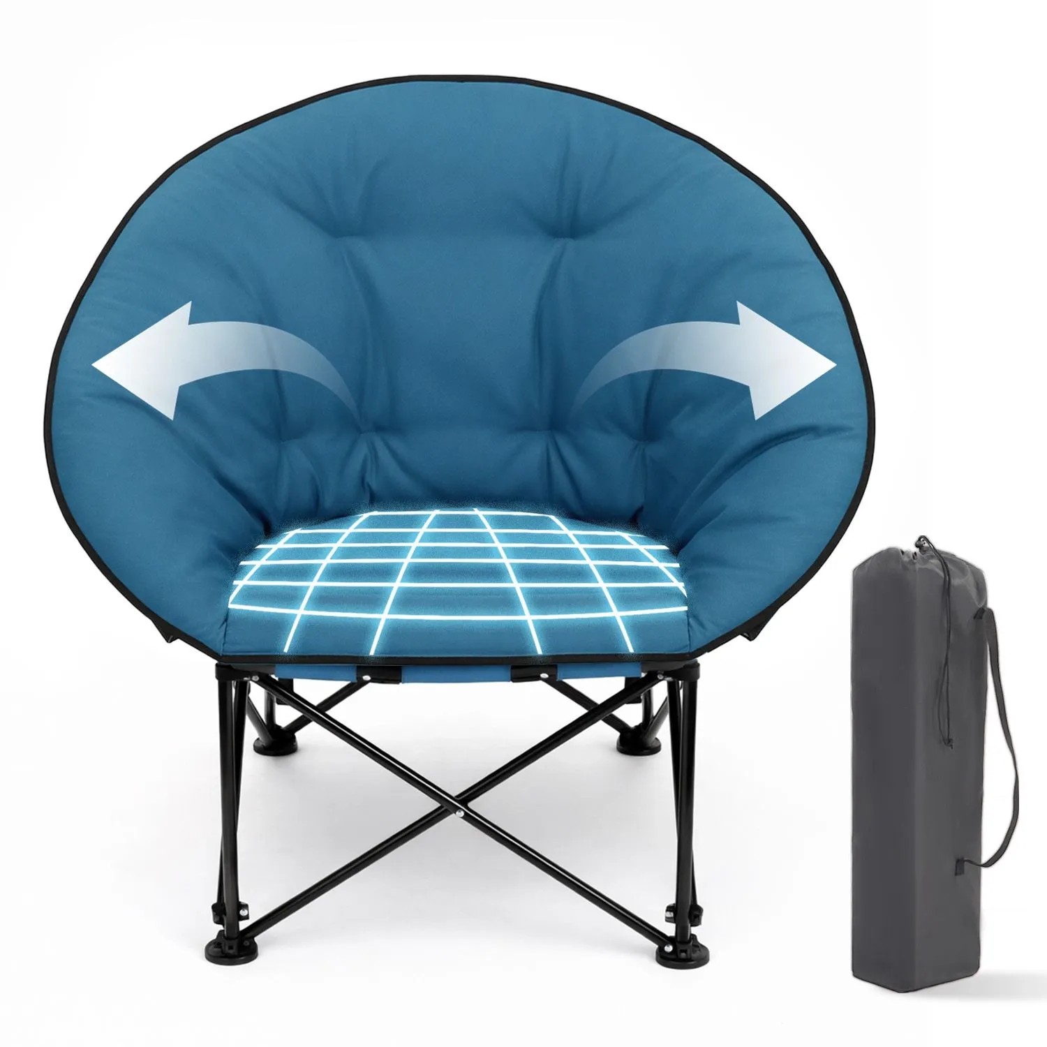 Sekey Moonchair XXL Campingstuhl Faltbar Sessel 140KG Klappstuhl Gepolstert