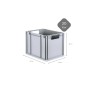 Graue PROREGAL Eurobox Nextgen Economy, 30 Liter, mit offenen Griffen. Aufbewahrungsbox für Industrie und Gewerbe.