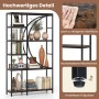 Costway Geometrisches Bücherregal Holz & Metall Braun 100 x 30 x 177 cm_5