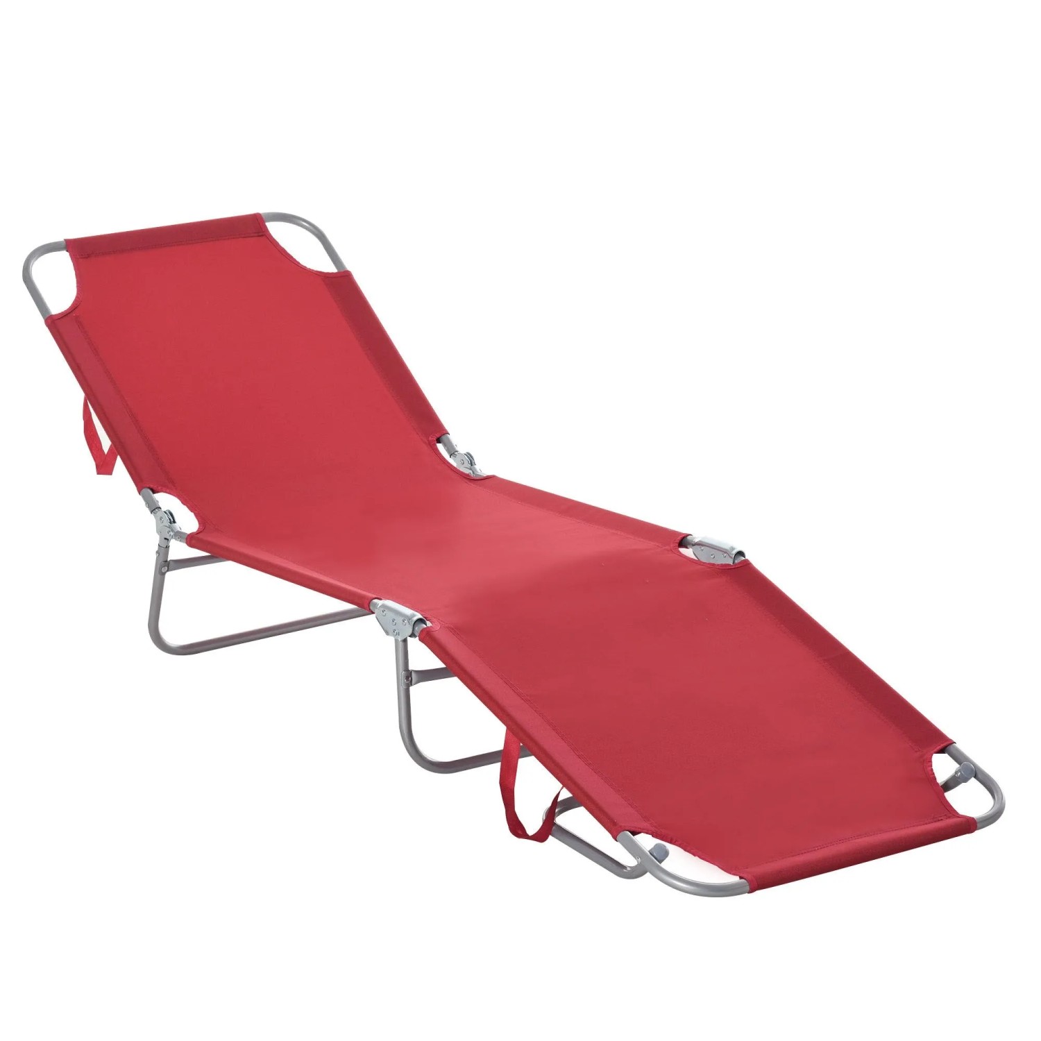 Furnicato Sonnenliege Klappbar Verstellbare Rückenlehne Rostfreier Metallrahmen 187 X 55 X 24 Weinrot