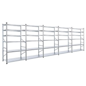 PROREGAL Fachbodenregal Proximo  Stecksystem 210 x 450 x 60 cm 6 Ebenen Beidseitig Verzinkt
