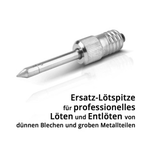 STAHLWERK Ersatz-Lötspitze, 4 mm Durchmesser, silberfarben, spitz, für professionelles Löten.