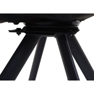 Detailaufnahme: Schwarzes Stahlgestell des MCW Esszimmerstuhls J69, Teil eines 6er-Sets.