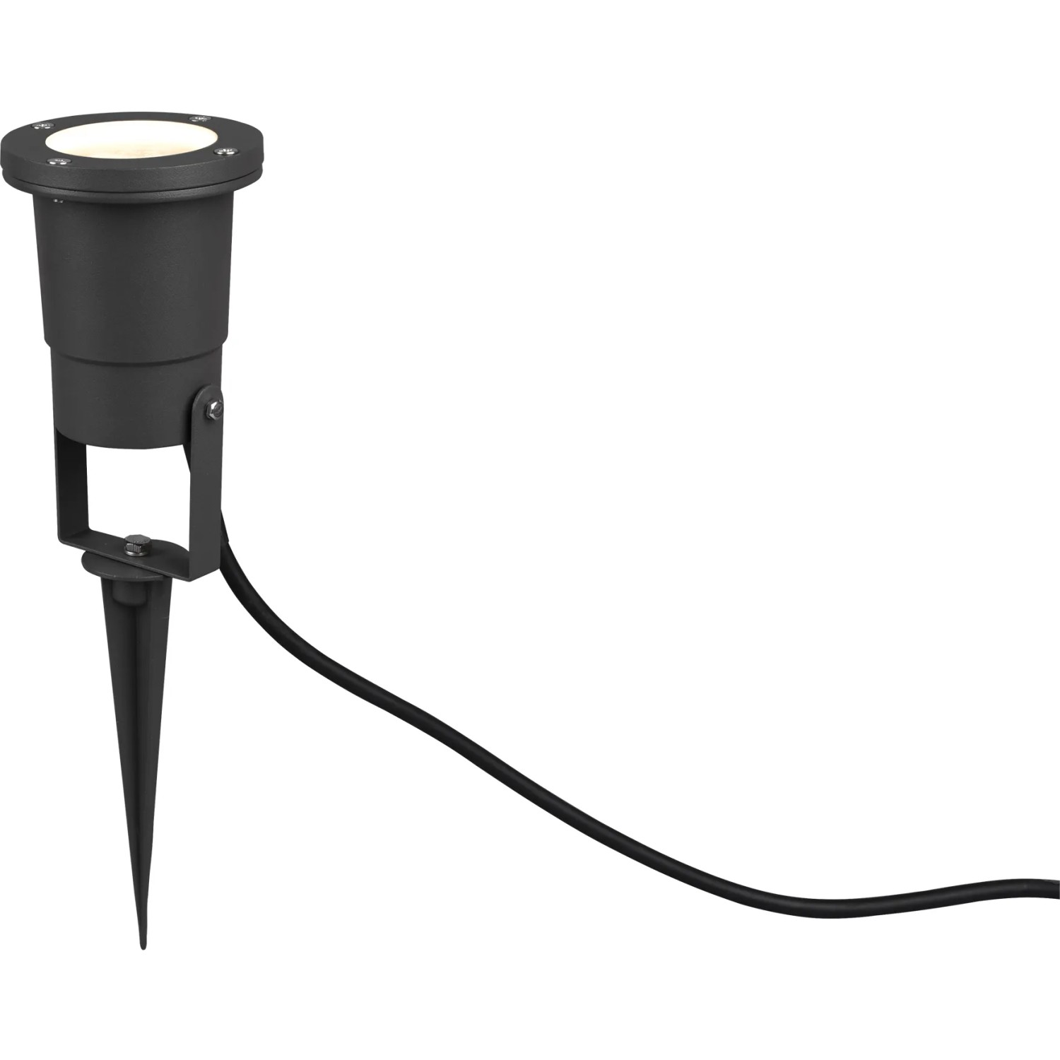 Anthrazitfarbener Trio Gartenstrahler Ubangi mit Erdspieß und Kabel.