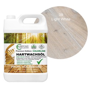 Contura Hartwachsöl Colorline Light White, 2,5L Gebinde. Holzöl für Parkett, Dielen und Möbel.