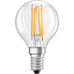 Osram LED E14 Leuchtmittel in Tropfenform, 2,5W, 470lm, warmweißes Licht.