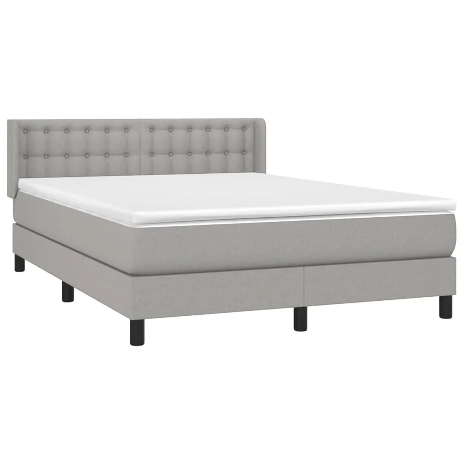 vidaXL Boxspringbett mit Matratze Hellgrau 140x190 cm Stoff 3130025 günstig online kaufen