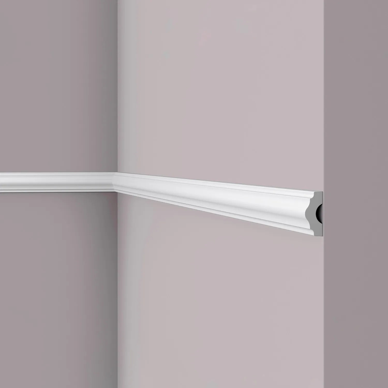NOEL & MARQUET NMC WL3 WALLSTYL Wand- und Friesleiste Zierleiste Stuckleiste 2 m 200 cm x 1,6 cm x 3,8 cm Weiß