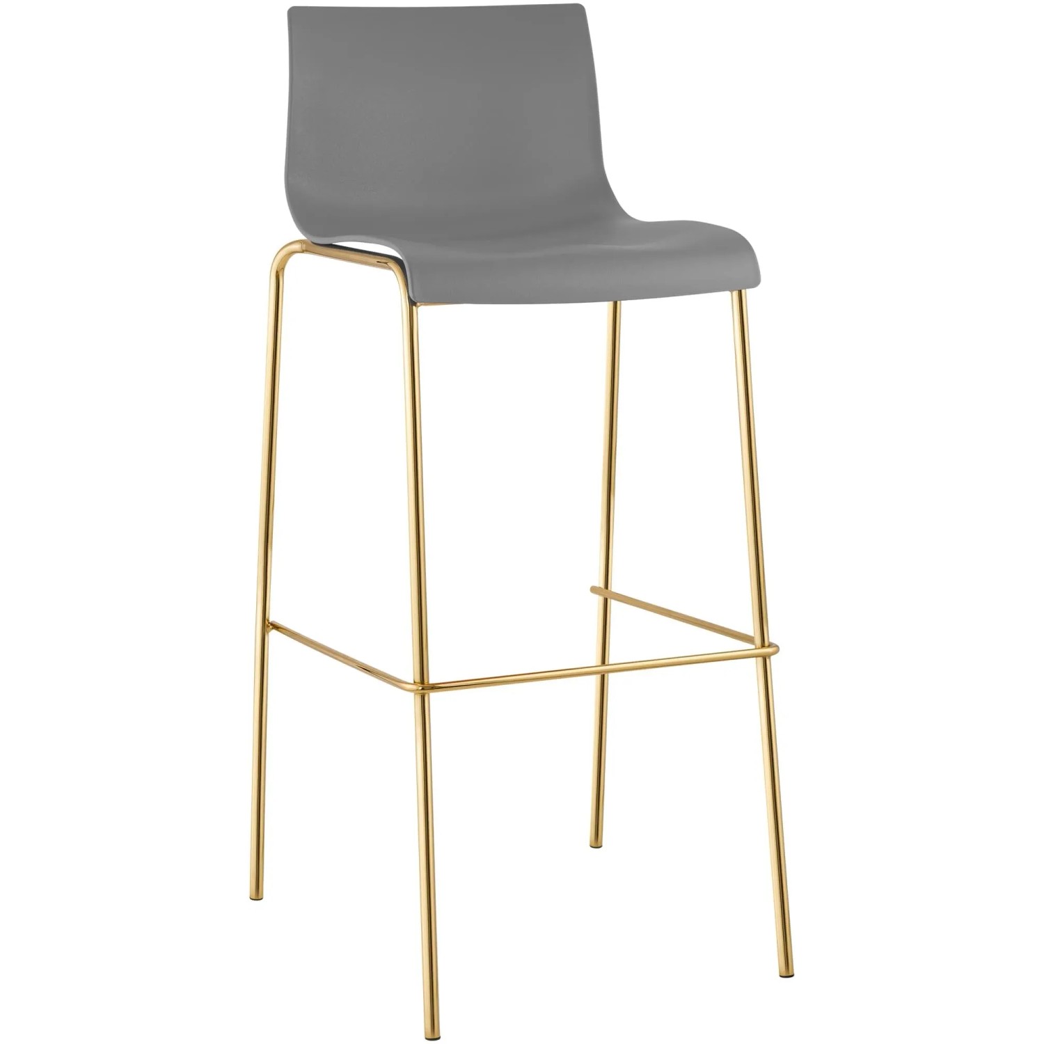 DELUKE Barhocker TENAR Kunststoff Grau 43x48x100cm Gold Barstuhl Mit Lehne Tresenhocker Tresenstuhl